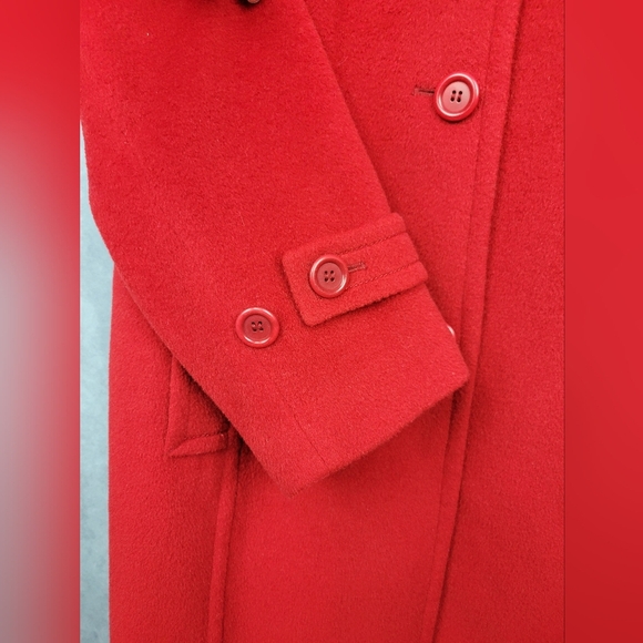 Talbots Wool Alpaka Women Military Style Coat‎ Jacket Size 18 In Red - Picture 7 of 11